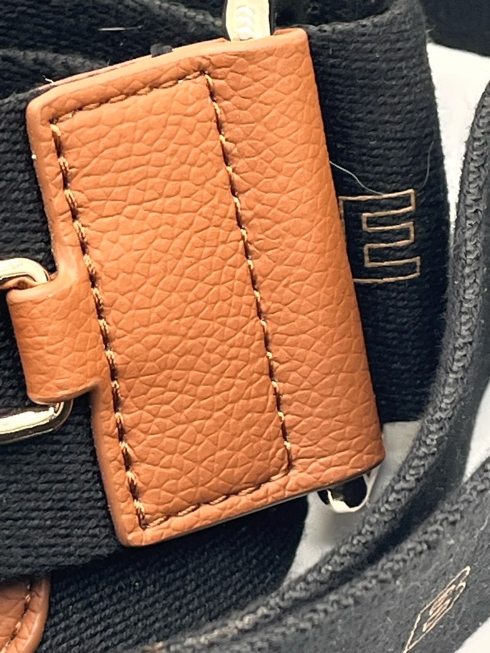 Bair Black Brown Adjustable Crossbody Strap Gold Hardware Length 33.75" - 48.75" - Picture 4 of 7